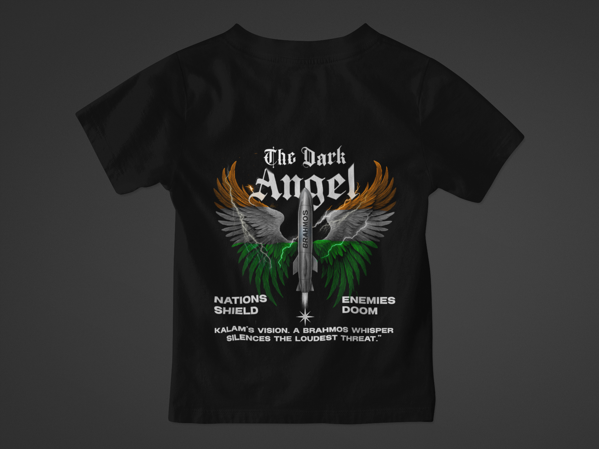 The Dark Angel – BrahMos Inspired Oversized T-Shirt | Army Edition