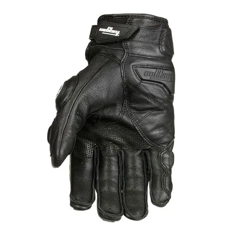 Genuine Leather Black Racing Motorcycle Gloves for Men - Summer and Winter Road Riding Team Edition