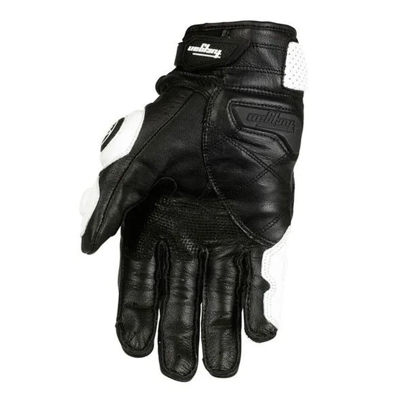 Genuine Leather Black Racing Motorcycle Gloves for Men - Summer and Winter Road Riding Team Edition