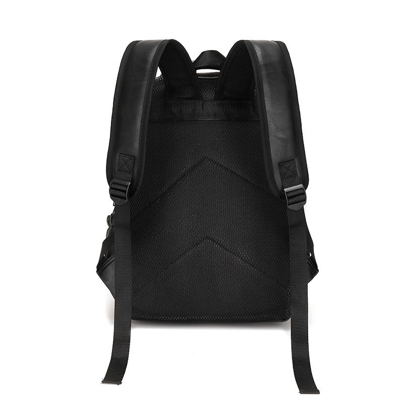 Retro Soft Leather Men'S Backpack Fashion Business Travel Computer Bag
