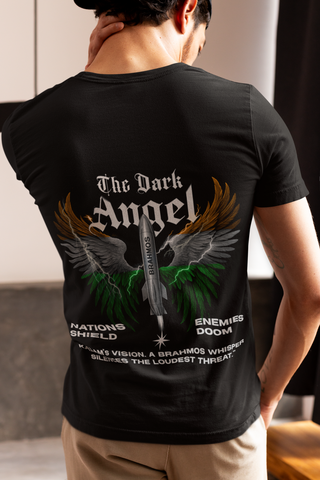 The Dark Angel – BrahMos Inspired Oversized T-Shirt | Army Edition